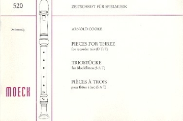 Triostcke fr 3 Blockflten (SAT) Spielpartitur