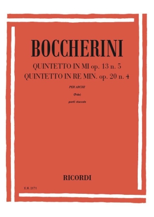 Quintetti op.13,5 e op.20,4 per archi parti