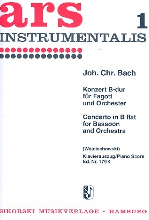 Konzert B-Dur fr Fagott und Orchester Klavierauszug