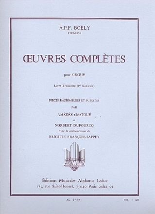 Oeuvres compltes pour orgue vol.3 fascicule 1