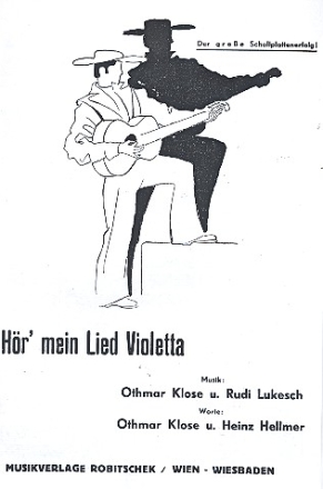 Hr mein Lied Violetta fr Gesang und Klavier