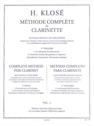 Mthode complte de clarinette vol.1 (fr/en/sp) 