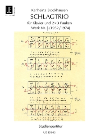 Schlagtrio Werk Nr.1/3 fr 2 mal 3 Pauken und Klavier Partitur