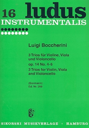 Trios op.14,4-6 fr Violine, Viola und Violoncello 3 Stimmen