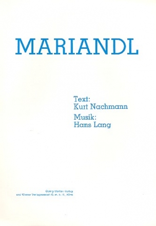 Mariandl  Einzelausgabe