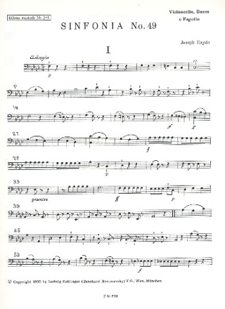 Sinfonie f-Moll Nr.49 Hob.I:49 fr Orchester Cello/Ba