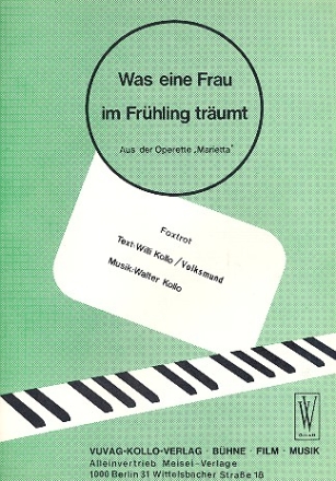 Was eine Frau im Frhling trumt fr Gesang und Klavier Einzelausgabe