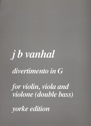 Divertimento in g major for violin, viola and violone (double bass) Score and parts
