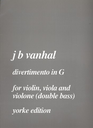 Divertimento in g major for violin, viola and violone (double bass) score and parts