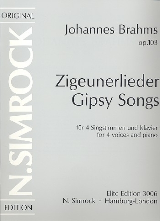 Zigeunerlieder op.103 fr Chor und Klavier