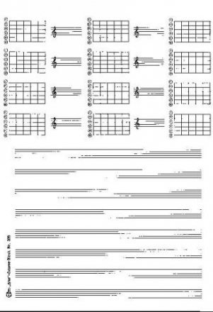 Notenblock fr Gitarre DIN A4 hoch 8 Systeme 21x29,7 cm mit 12 Griffsymbolen 