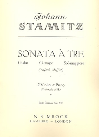 Sonata a tre G-Dur fr 2 Violinen und Klavier