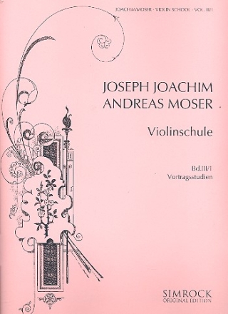 Violinschule Band 3 Teil 1 - Vortragsstudien fr Violine