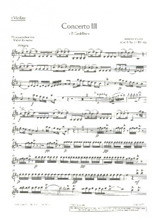 Concerto D-Dur op.10,3 fr Flte und Streicher Violine 1