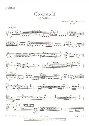 Concerto D-Dur op.10,3 fr Flte und Streicher Violine 2