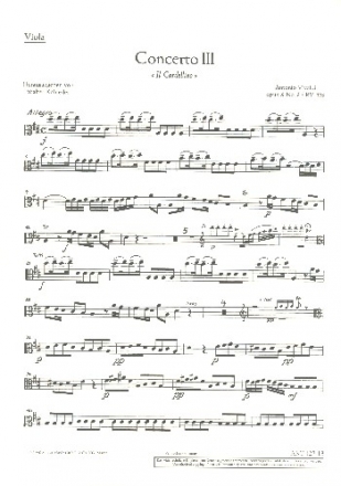 Concerto D-Dur op.10,3 fr Flte und Streicher Viola