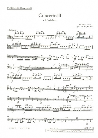 Concerto D-Dur op.10,3 fr Flte und Streicher Cello / Bass