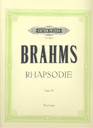 Rhapsodie op.53 fr A solo, TTBB Chor und Orchester Partitur (dt)