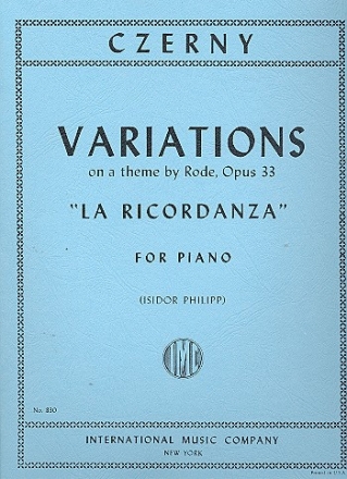 Variations on a theme by Rode, op.33  for piano