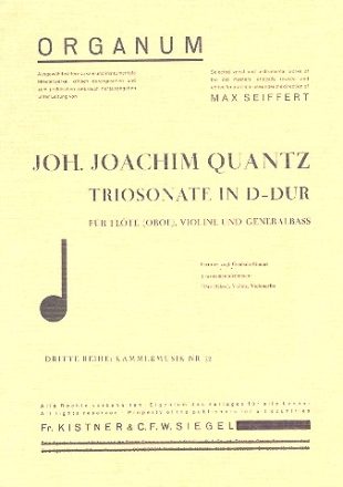 Triosonate D-Dur fr Flte, Violine und Bc Partitur und Stimmen