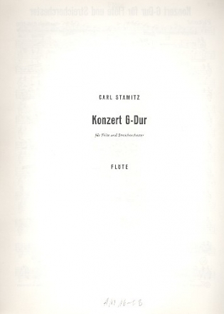 Konzert G-Dur - fr Flte und Streicher Flte solo
