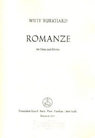 Romanze F-Dur (1945) fr Horn und Klavier Partitur + 1 Stimme