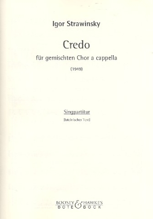 Credo fr gem Chor a cappella Partitur