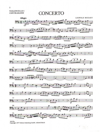 Konzert D-Dur fr Posaune (Viola) und Orchester Violoncello/Kontrabass