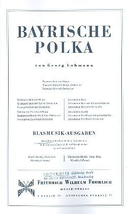 Bayrische Polka für Posaune und Blasorchester Direktion und Stimmen