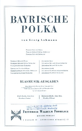 Bayrische Polka fr Posaune und Blasorchester Direktion und Stimmen