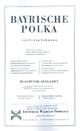 Bayrische Polka fr Posaune und Blasorchester Direktion und Stimmen