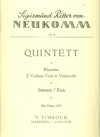 Quintett op.8 fr Klarinette und Streichquartett Partitur und Stimmen