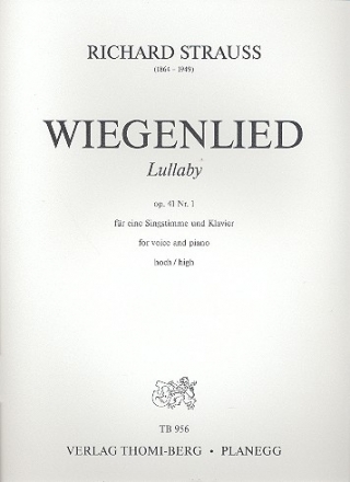 Wiegenlied op.41,1 fr Gesang (hoch) und Klavier Partitur (dt/en)