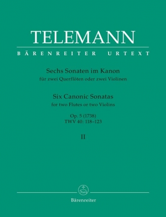 6 Sonaten im Kanon op.5 Band 2 (Nr.4-6) fr 2 Flten Partitur