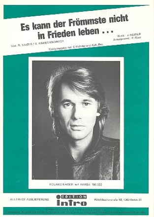 Es kann der Frmmste nicht in Frieden leben... fr Gesang und Klavier Einzelausgabe