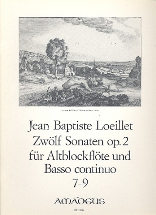 12 Sonaten op.2 Band 3 (Nr.7-9) fr Altblockflte und Klavier Partitur und 2 Stimmen