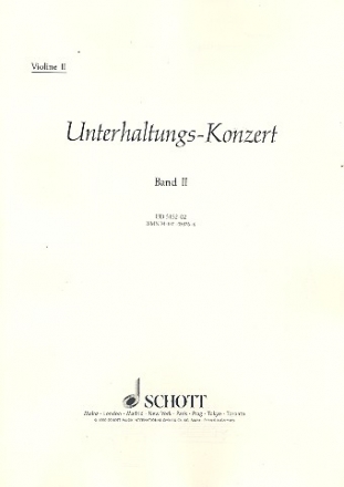 Unterhaltungskonzert Band 2 fr Violine und Klavier, erweiterbar durch Ergnzungsstimmen bis zum Q Einzelstimme - Violine II