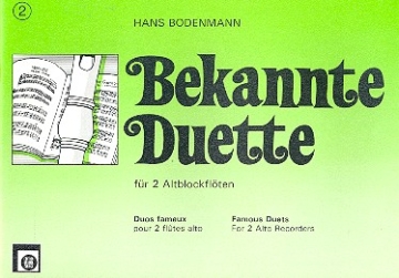 Bekannte Duette Band 2 fr 2 Altblockflten