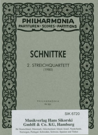 Streichquartett Nr.2 Studienpartitur