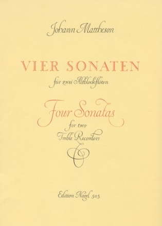 4 Sonaten aus op.1  fr 2 Altblockflten Partitur