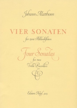 4 Sonaten aus op.1 fr 2 Altblockflten Partitur