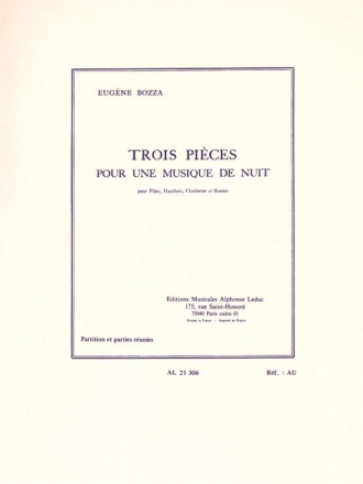 3 pieces pour une musique de nuit pour flute, hautbois, clarinette et basson              4 parties