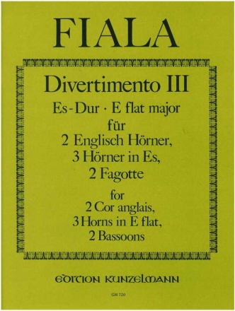 Divertimento Nr. 3 Es-Dur fr Hrner und Fagotte Partitur