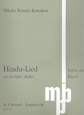 Chanson indou de l'opra Sadko pour violon et piano