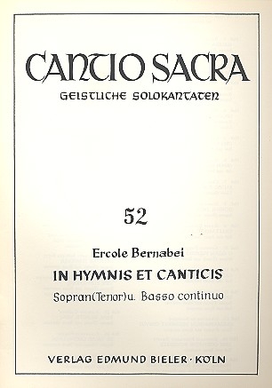 In hymnis et canticis f Sopran (Tenor) und Bc