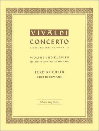 Concerto G-Dur F.I:173  für Violine und Streichorchester für Violine und Klavier