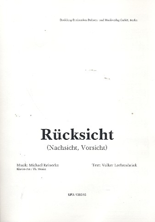 Rcksicht Nachsicht Vorsicht: Einzelausgabe