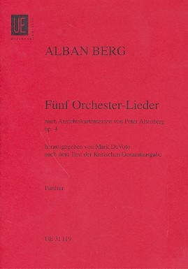 5 Orchesterlieder nach Ansichtskartentexten von Peter Altenburg op.4 Studienpartitur