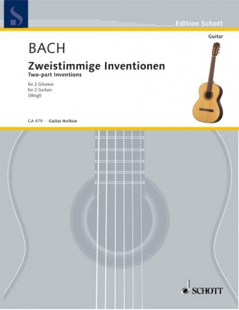 Sämtliche zweistimmigen Inventionen BWV772-786 für 2 Gitarren