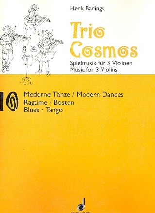 Trio-Cosmos Nr. 10 fr 3 Violinen (solistisch oder chorisch) Partitur und Stimmen